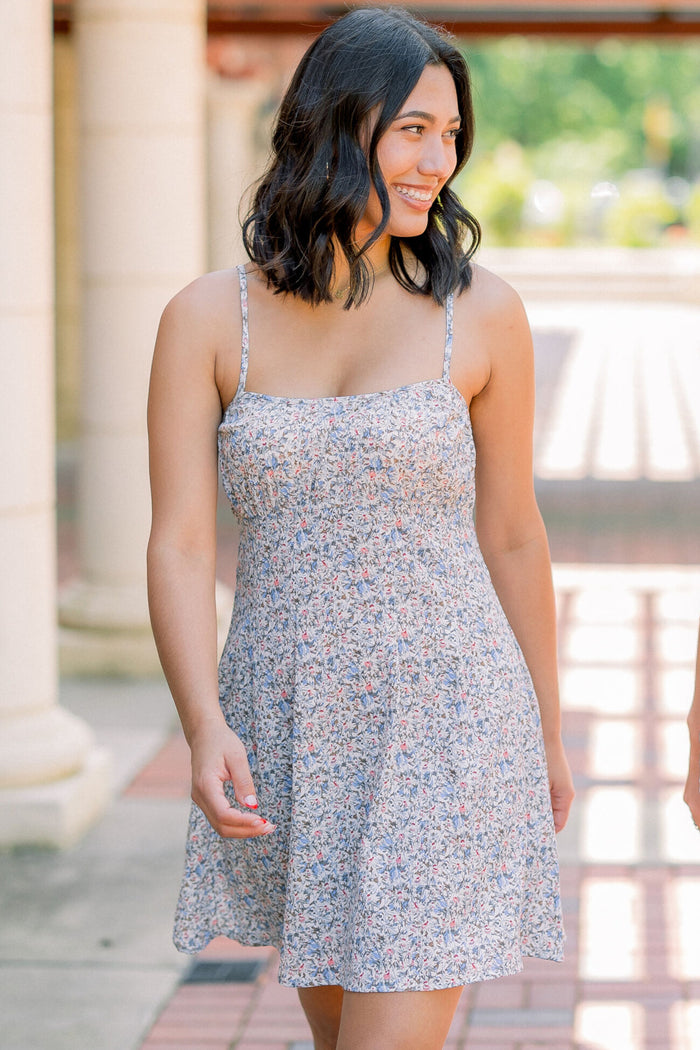 CLEARANCE - Floral Spaghetti Strap Babydoll Dress