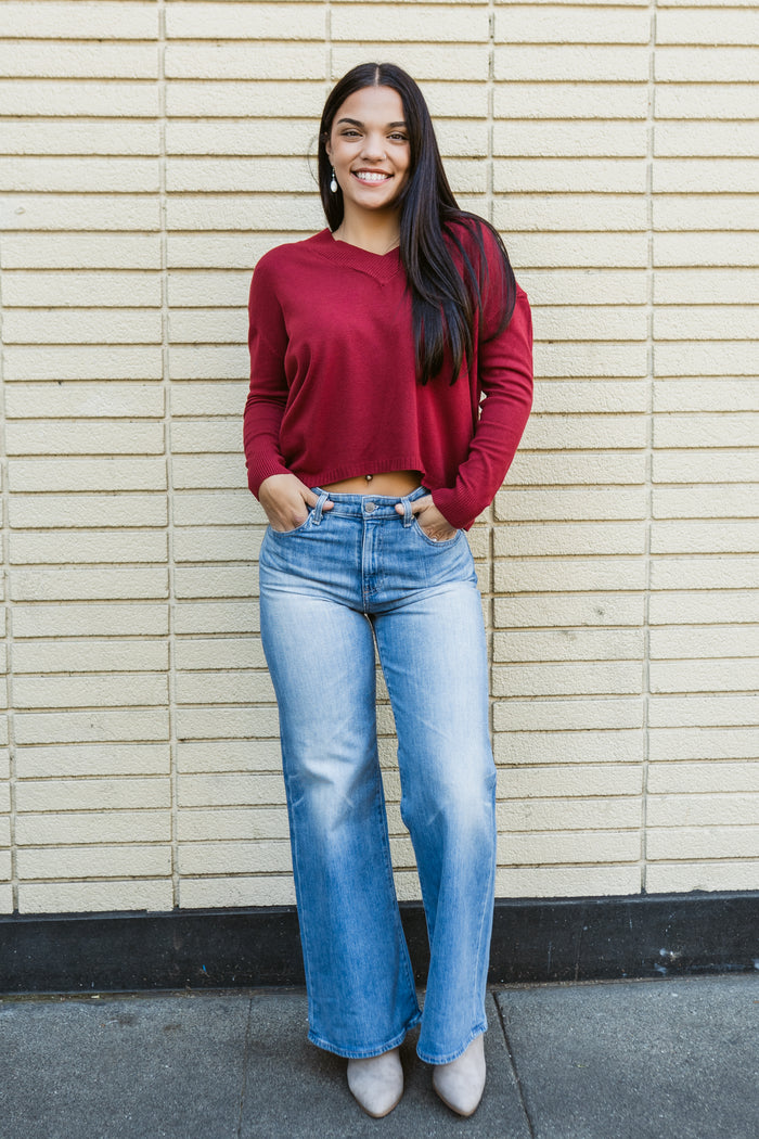 Saige Mid Rise 31-Inch Wide Leg
