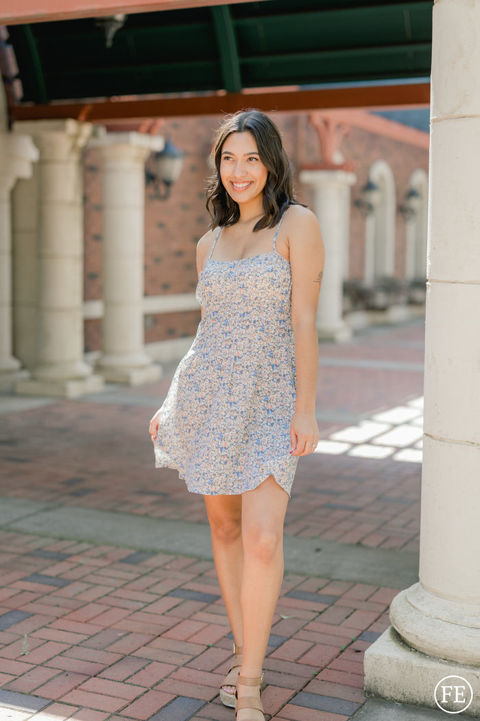 CLEARANCE - Floral Spaghetti Strap Babydoll Dress