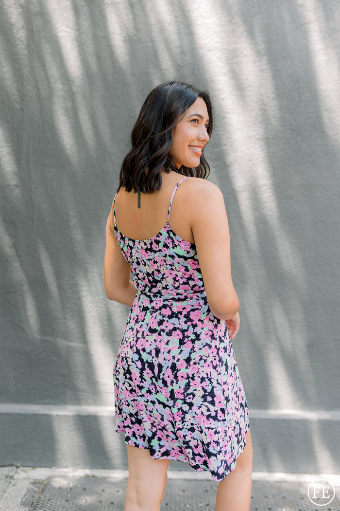 Full Bloom Tank Mini Wrap Dress