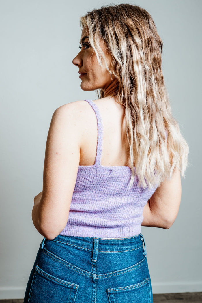 CLEARANCE- Square Neck Sweater Tank