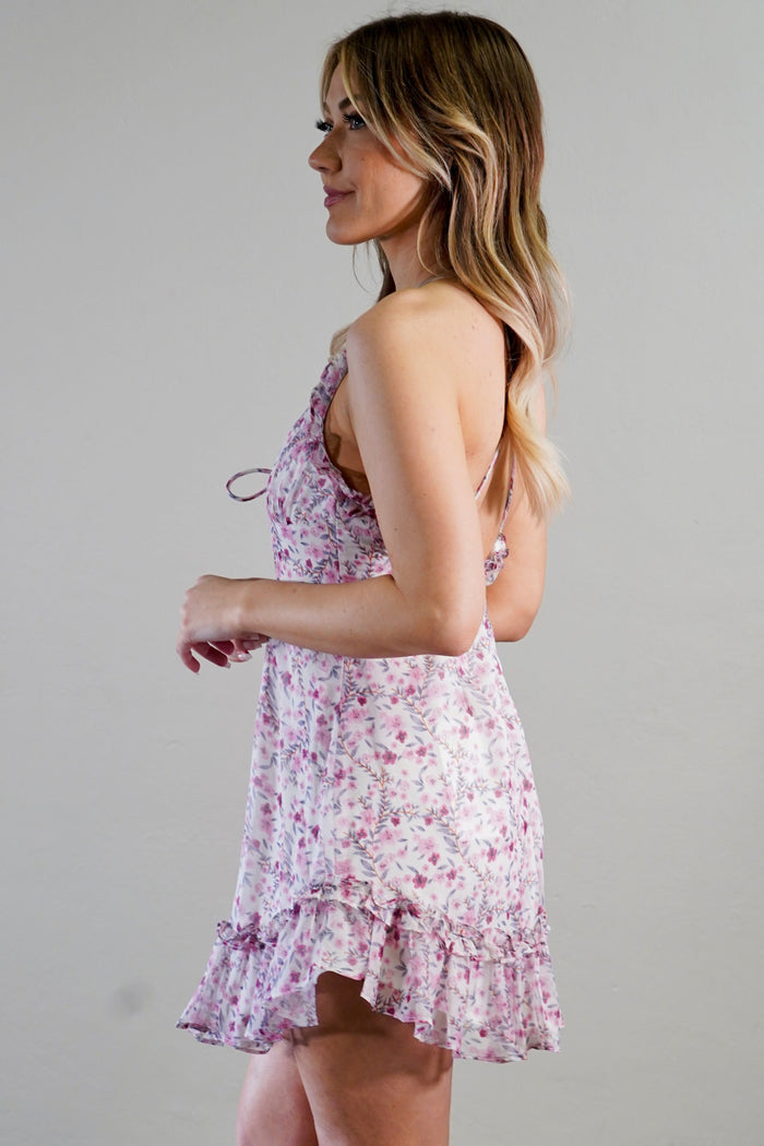 Ruffle Trim Floral Sundress