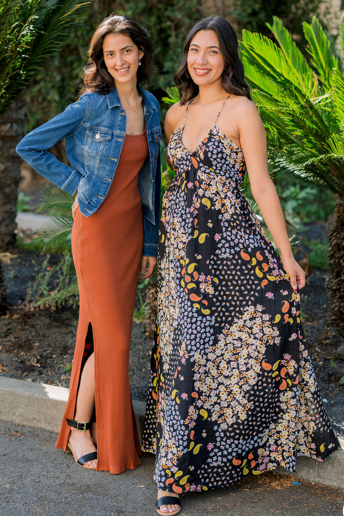 CLEARANCE- Boho Backless Maxi Dress