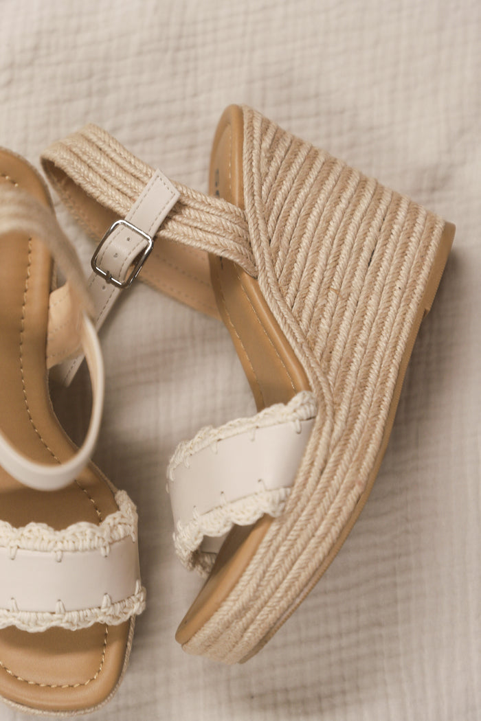 Woven Top Strap Summer Wedge