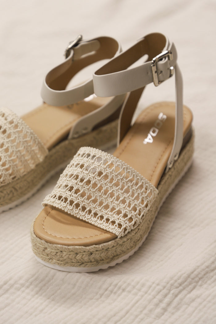 Woven Platform With Ankle Strap