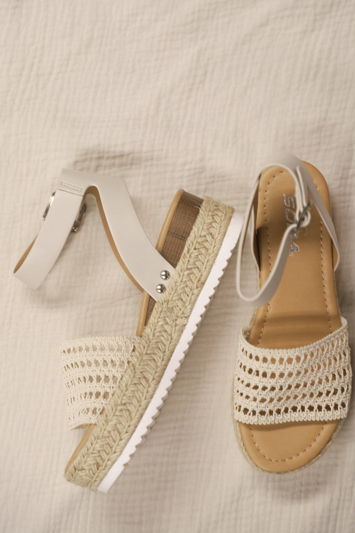 Woven Platform With Ankle Strap