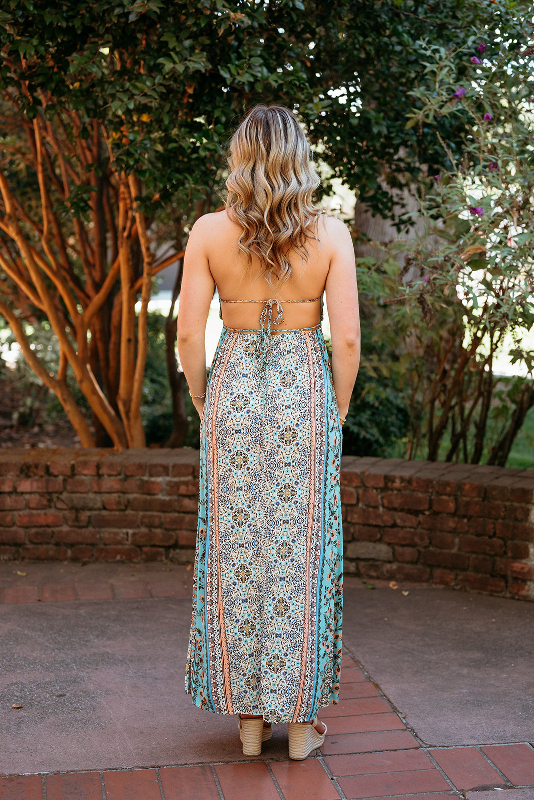 Halter Maxi Dress W/ Twisted Ties Halter Maxi Dress W/ Twisted Ties