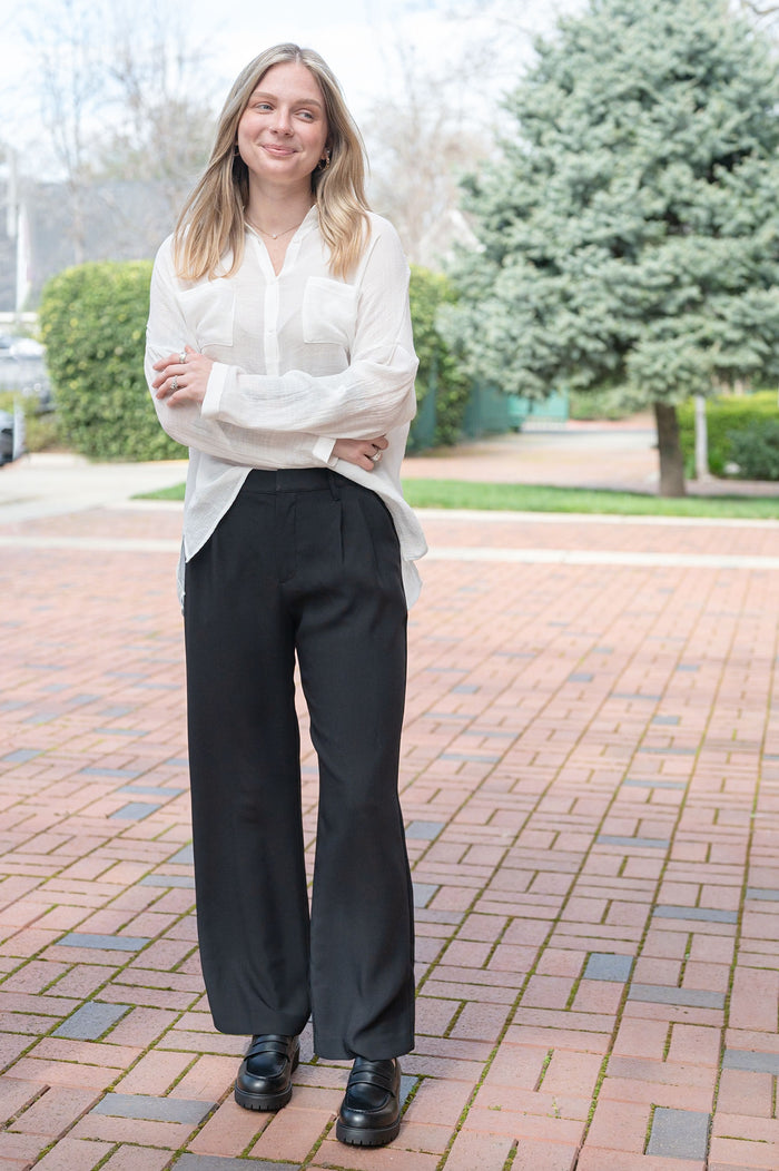 CLEARANCE- Sheer Button Up Long Sleeve