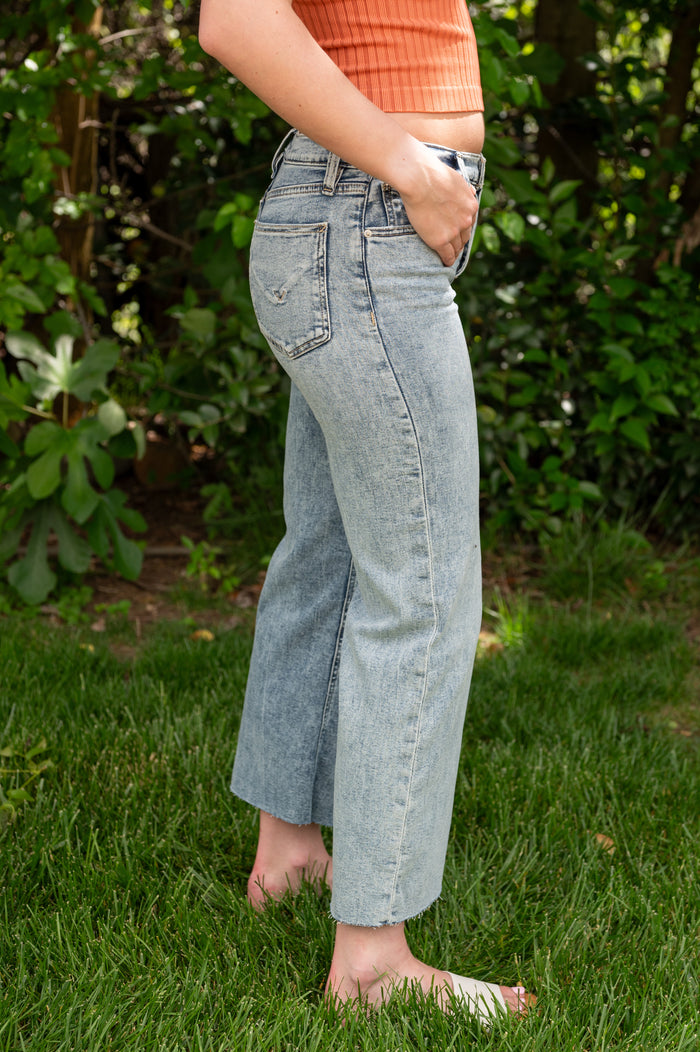 Rosie High-Rise Wide Leg Light Acid Washed Denim