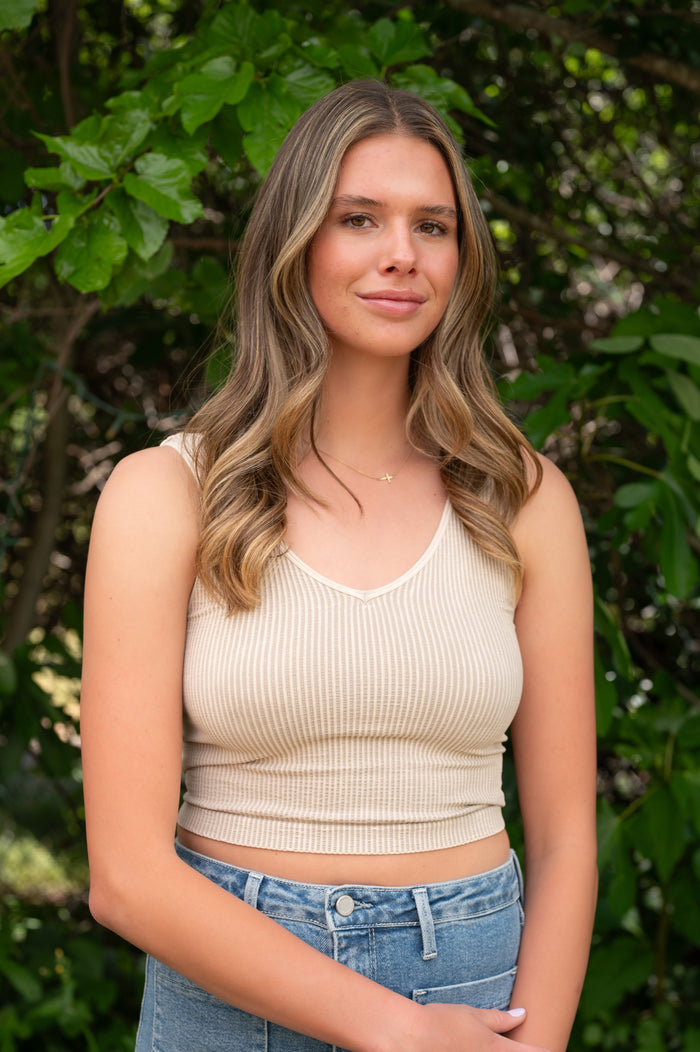 Vintage Reversible Scoop Crop Top