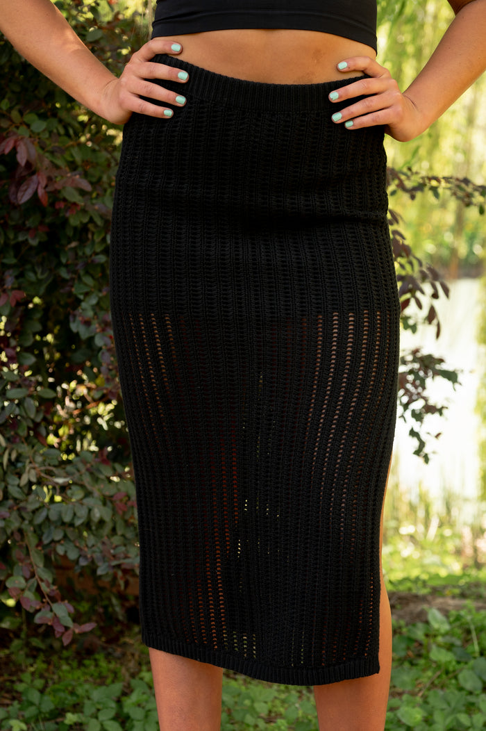 Midi Length Knit Sweater Skirt