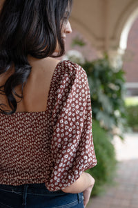 Easy Peazy Floral Smocked Cinched Top