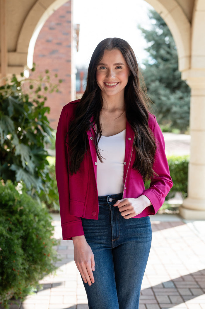Clearance - Utility Crop Jacket With Epaulettes