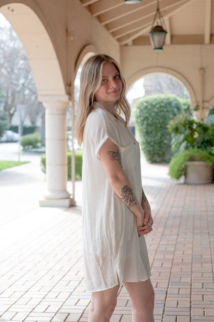 Clearance - Dolman Sleeve T- Shirt Dress W/ Pockets