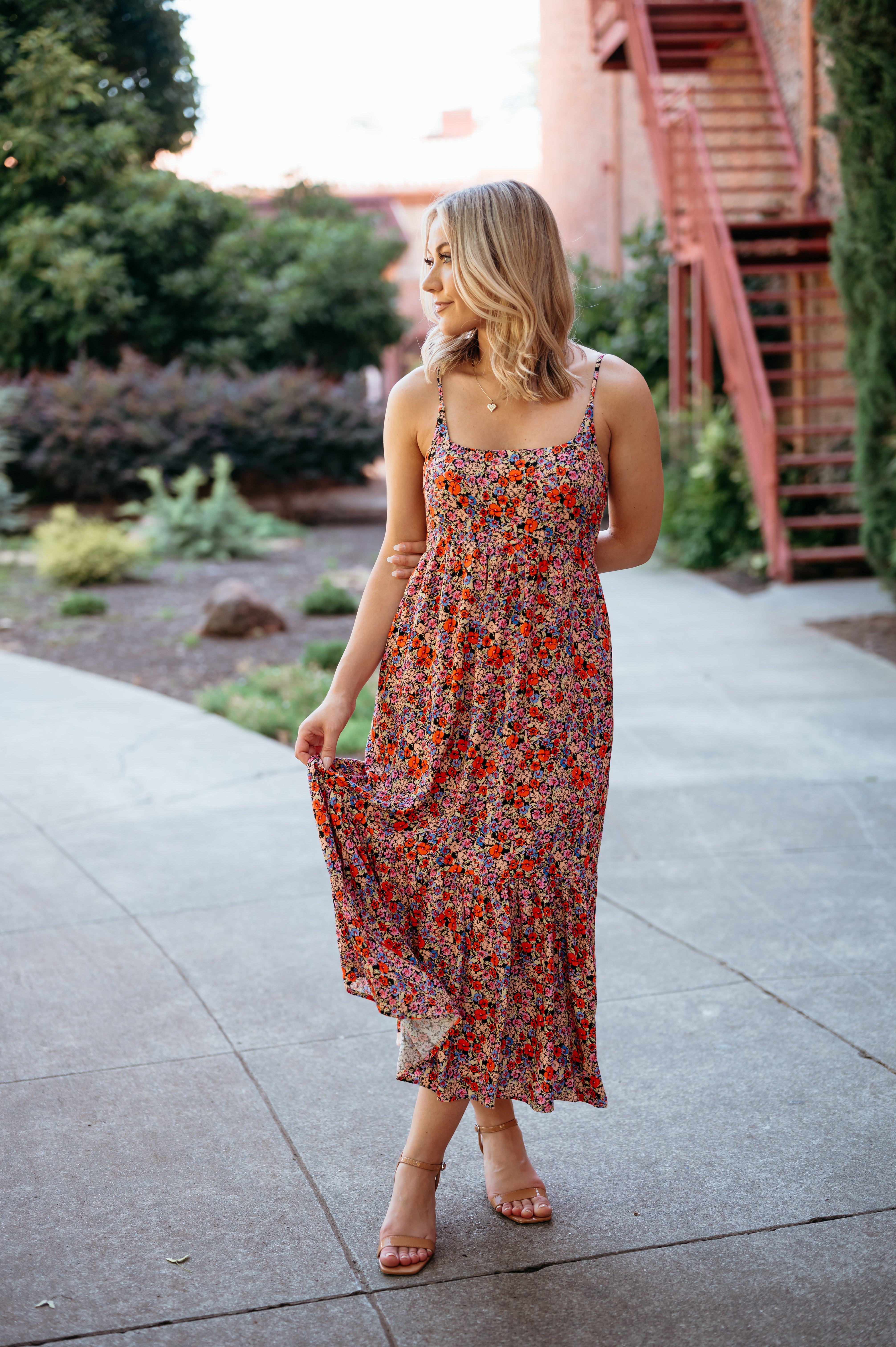 chinese dress ladies Renesmee Yellow Floral Print Satin Maxi Dress - US 14