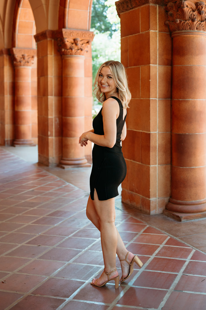 Ribbed Fitted Mini Dress