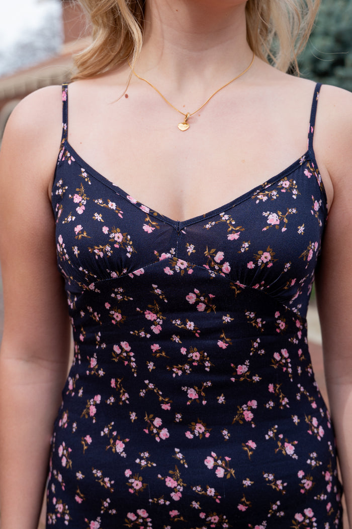 Midnight Floral Midi Dress