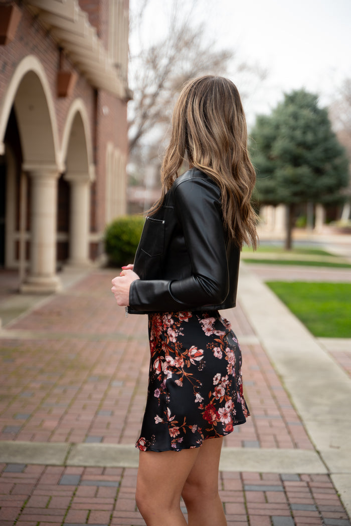 Laurie Faux Leather Zip Up Jacket