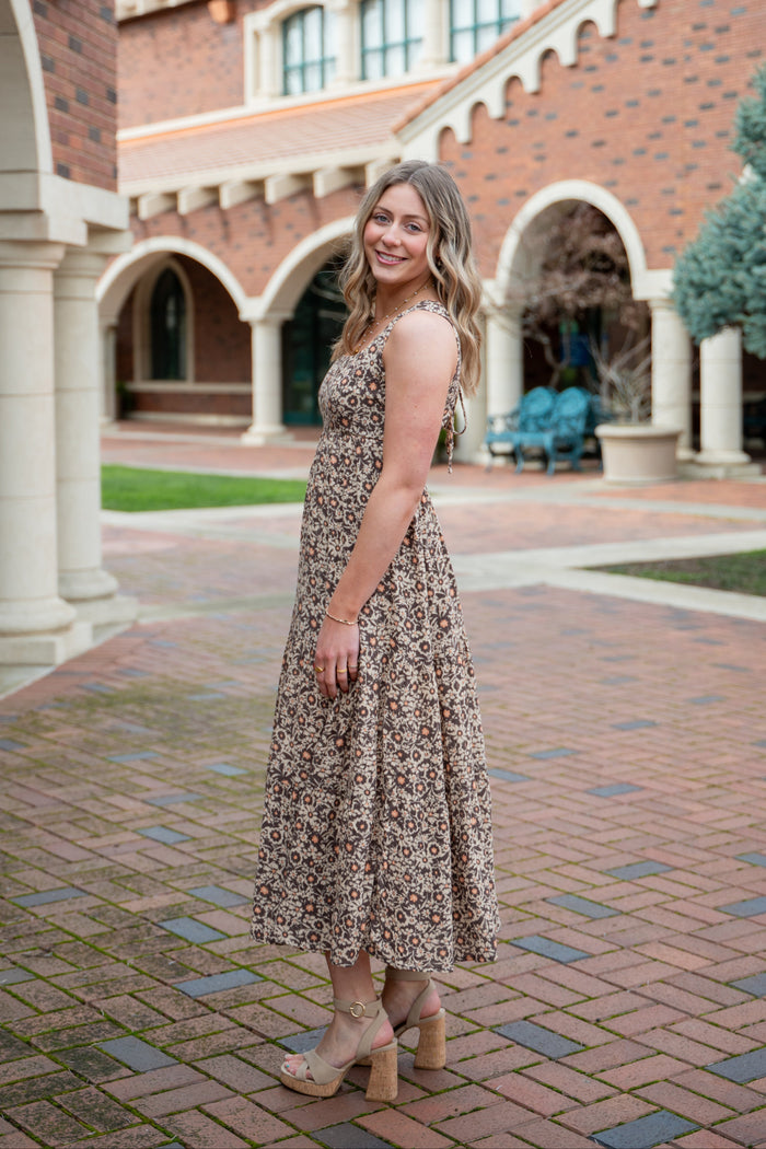 Desert Sunset Tiered Open Back Maxi Dress