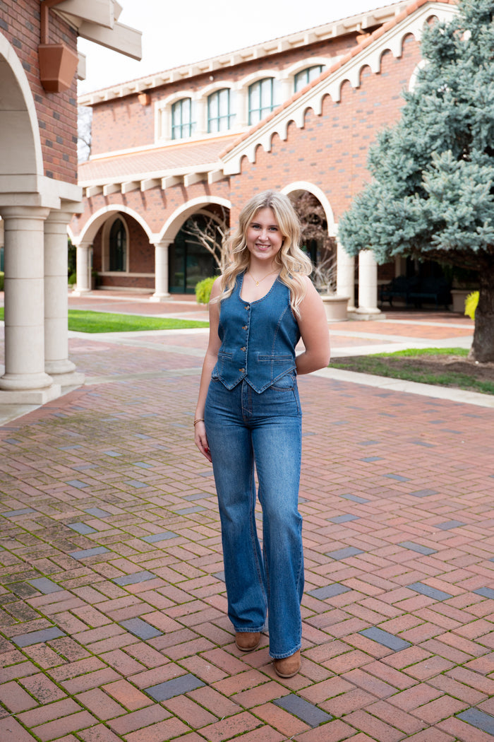 90s Button Down Denim Vest