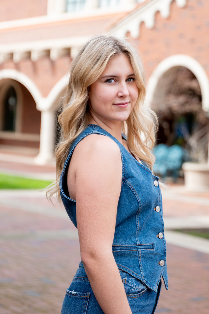 90s Button Down Denim Vest