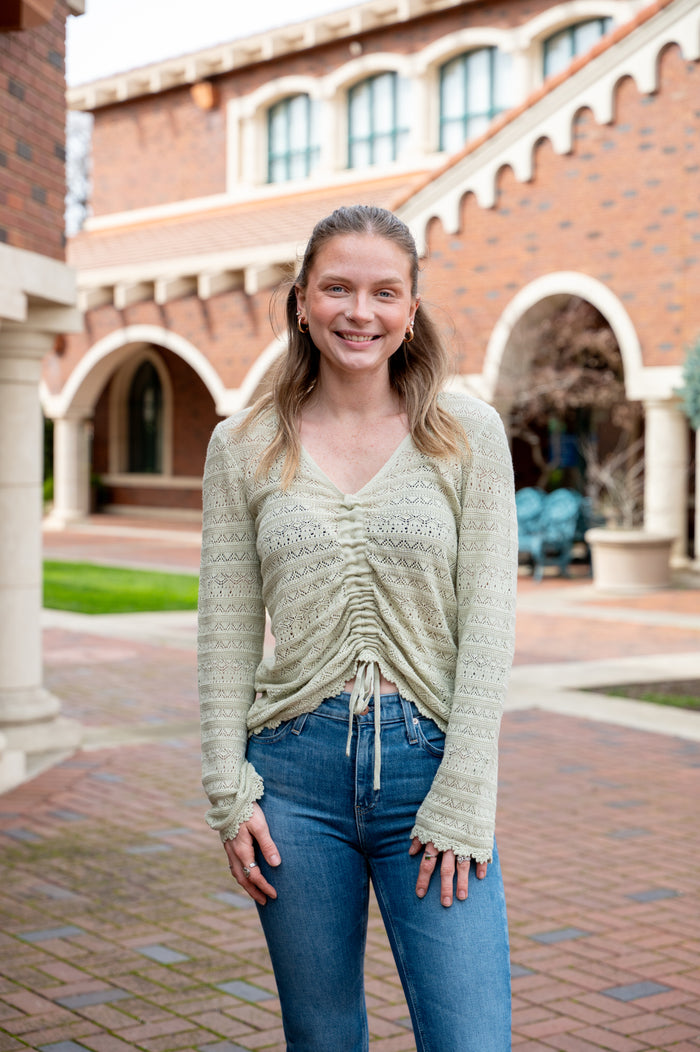 Serene Adjustable Cinch Front Crochet Top