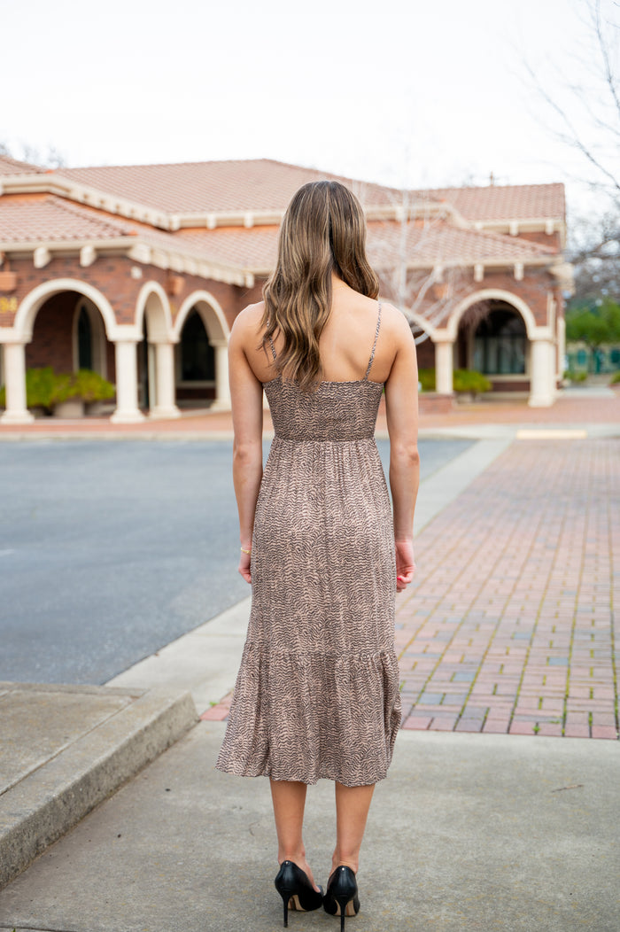 Holiday Zebra Tank Midi Dress