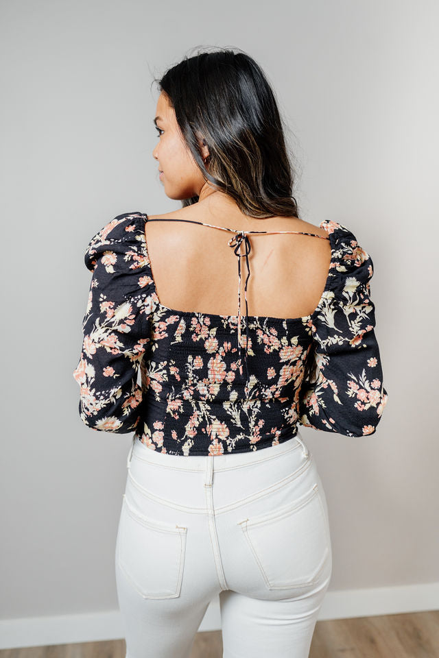 Clearance - My Blooming Love Cropped Blouse
