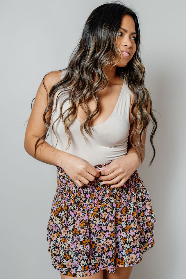 CLEARANCE - Vintage Blossom Mini Skirt