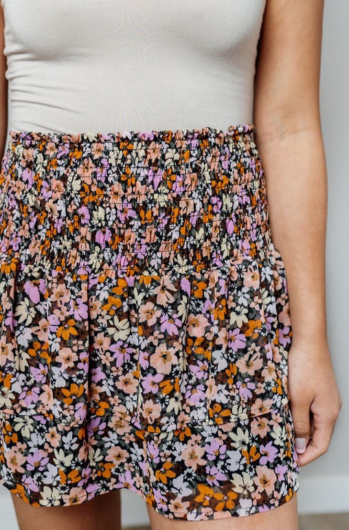 CLEARANCE - Vintage Blossom Mini Skirt