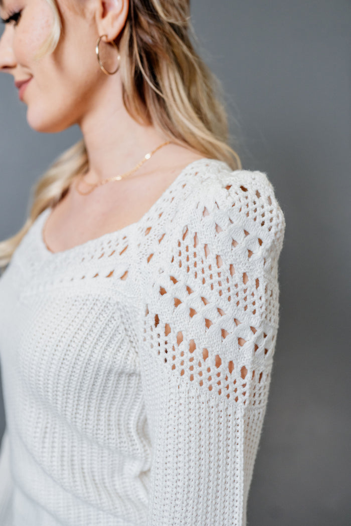 CLEARANCE - Crochet Detail Sweater