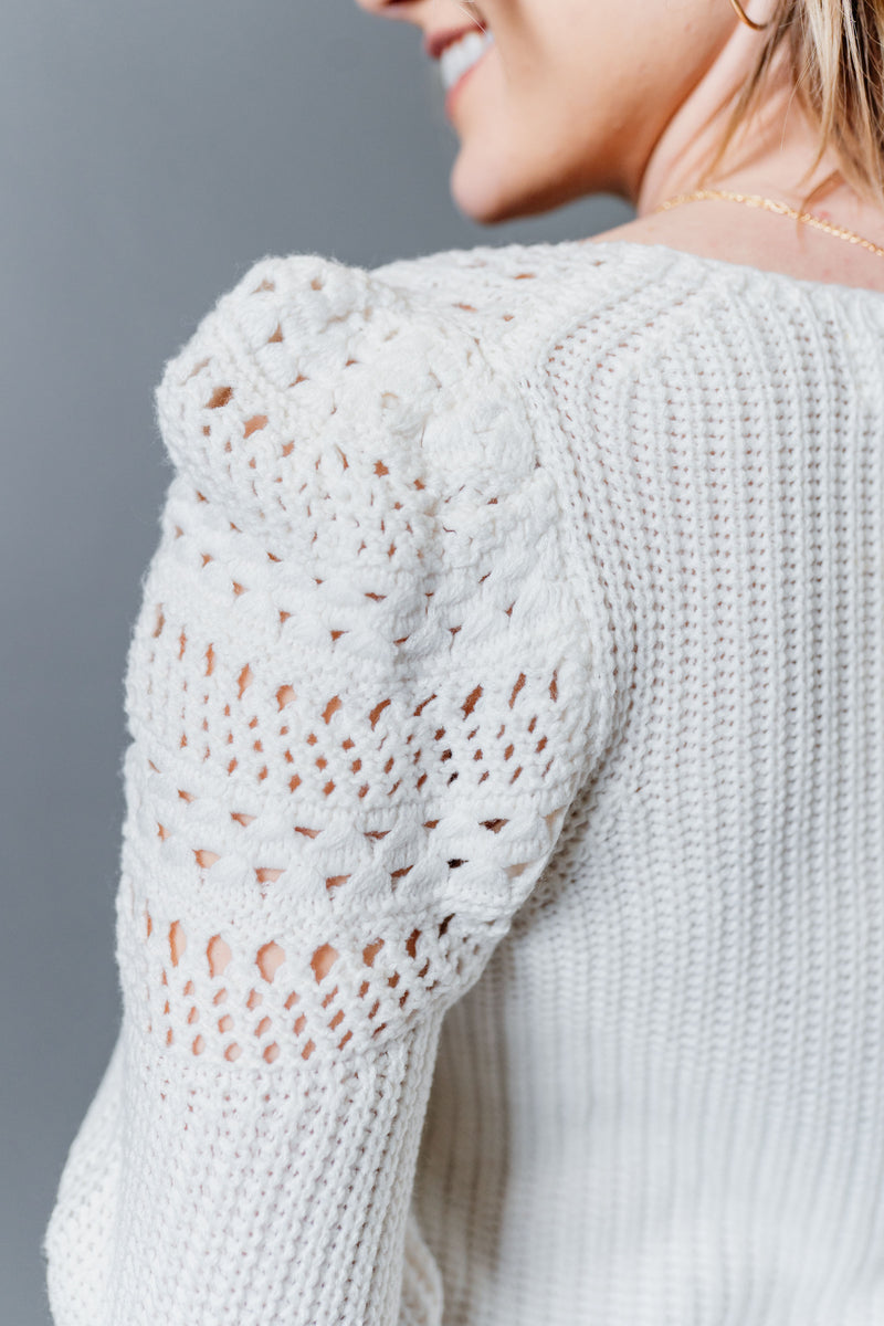 CLEARANCE - Crochet Detail Sweater