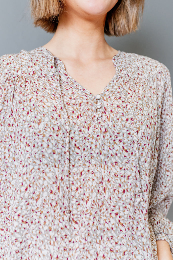 Speckled Peasant Blouse