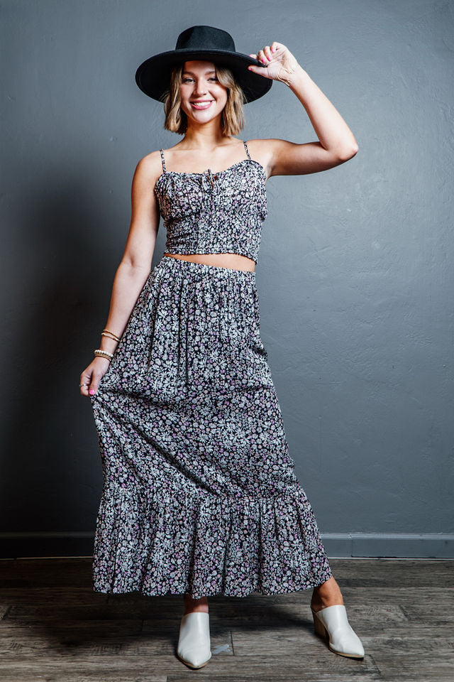 CLEARANCE - Seventies Daisy Maxi Skirt