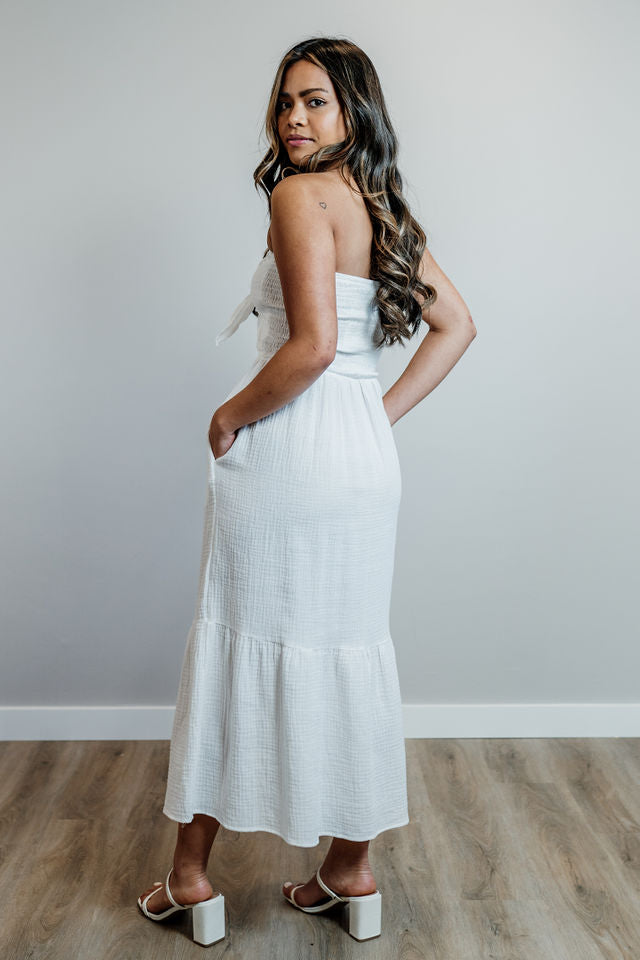 Summer Days White Midi Dress