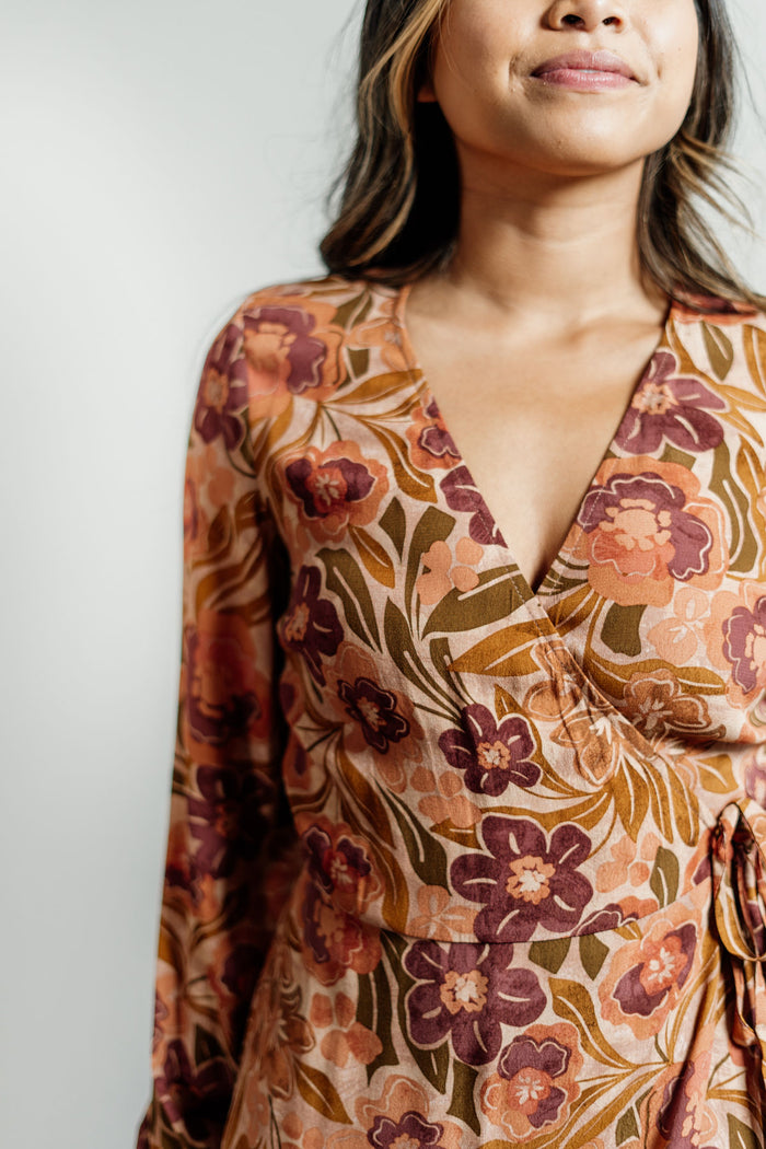 Clearance - Upon the Harvest Wrap Dress