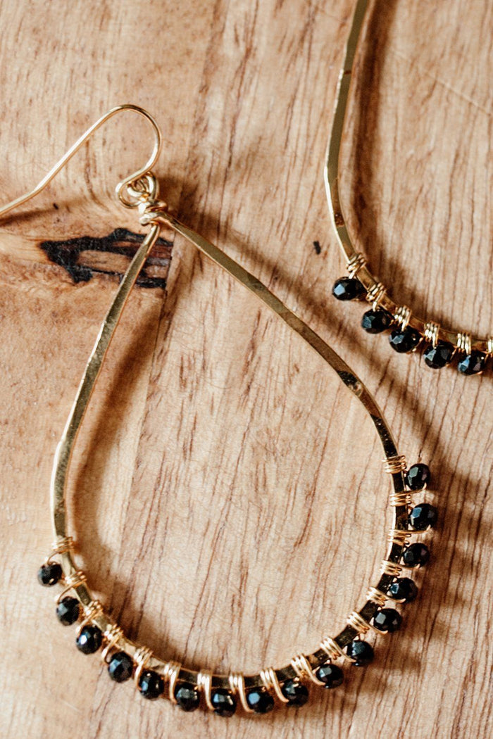 Bohemian Black Drop Earrings