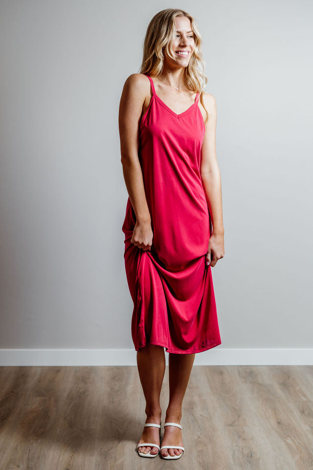 Clearance - Slip Into This Midi Dress