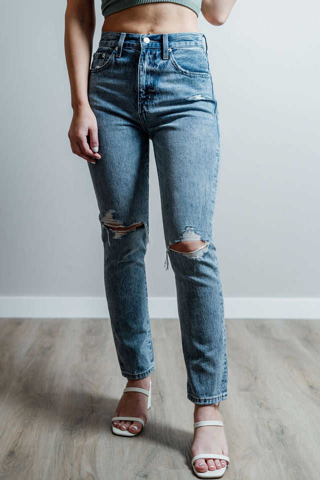 CLEARANCE- Keaton High Rise Slim Straight Jean