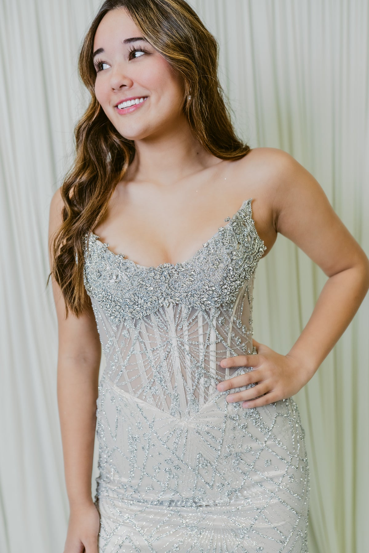 Steal the Spotlight Embellished Sweetheart Formal Dress W/ Slit