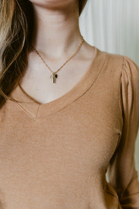 Gabrielle 3/4 Sleeve V-Neck Sweater Top