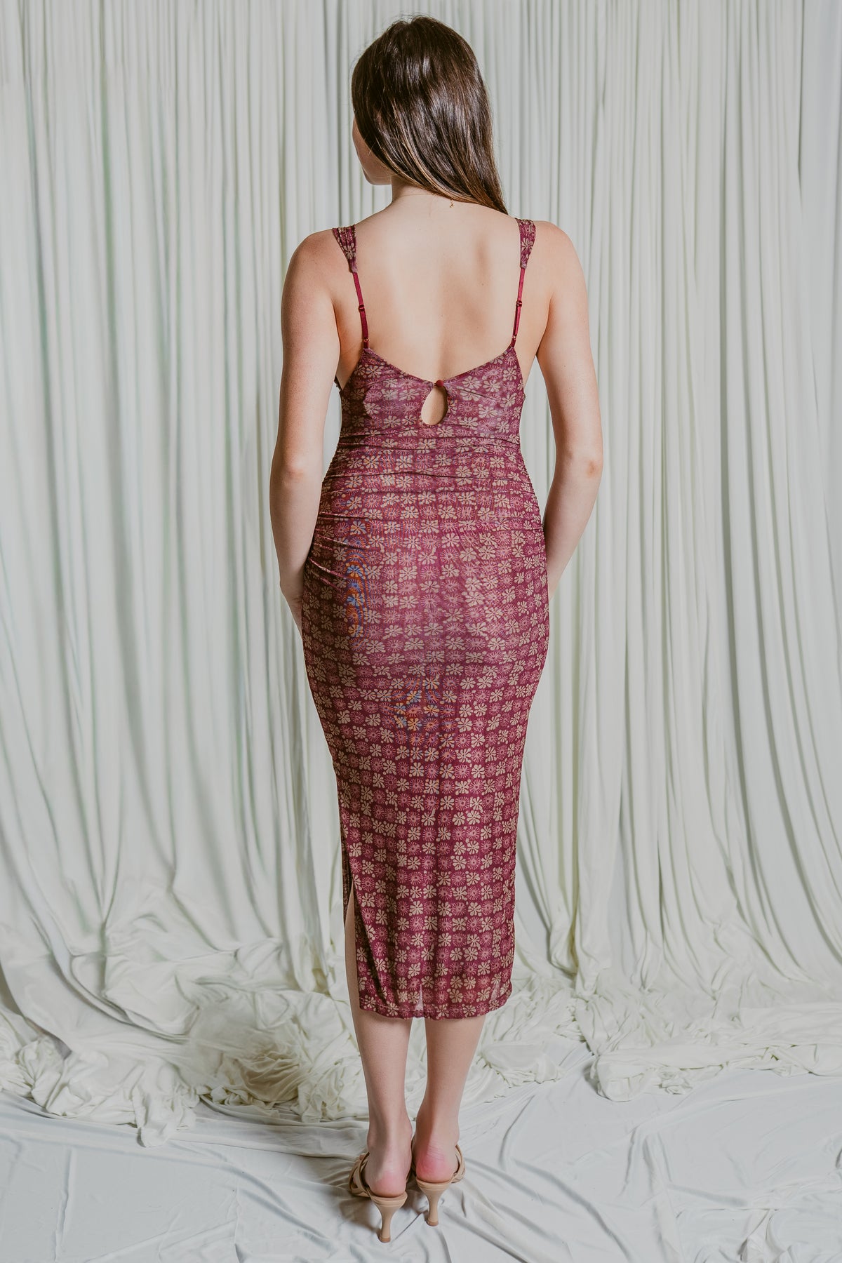 Long Live Printed Mesh Maxi Dress