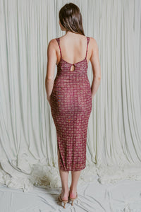 Long Live Printed Mesh Maxi Dress