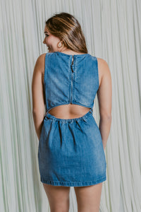 Atlas Open Back Denim Mini Dress
