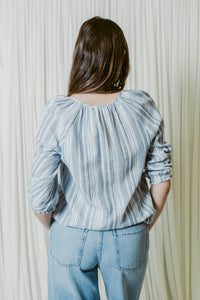 Sea Side Shimmer 3/4 Sleeve Top