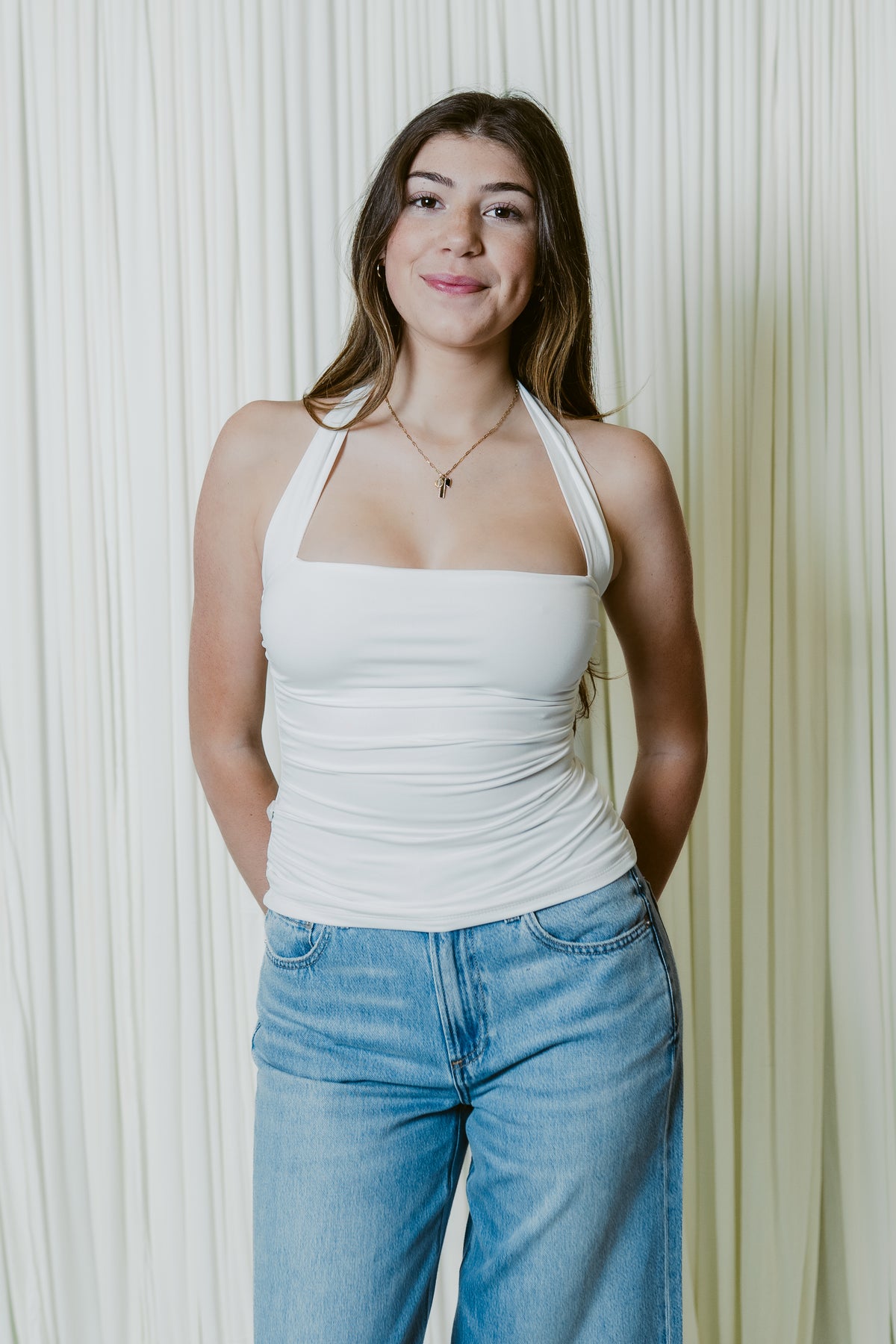 Halter Honey Side Ruched Top