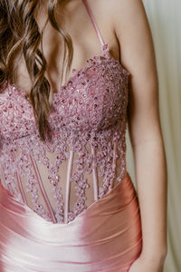 True Romance Embellished Corset Fitted Formal Dress