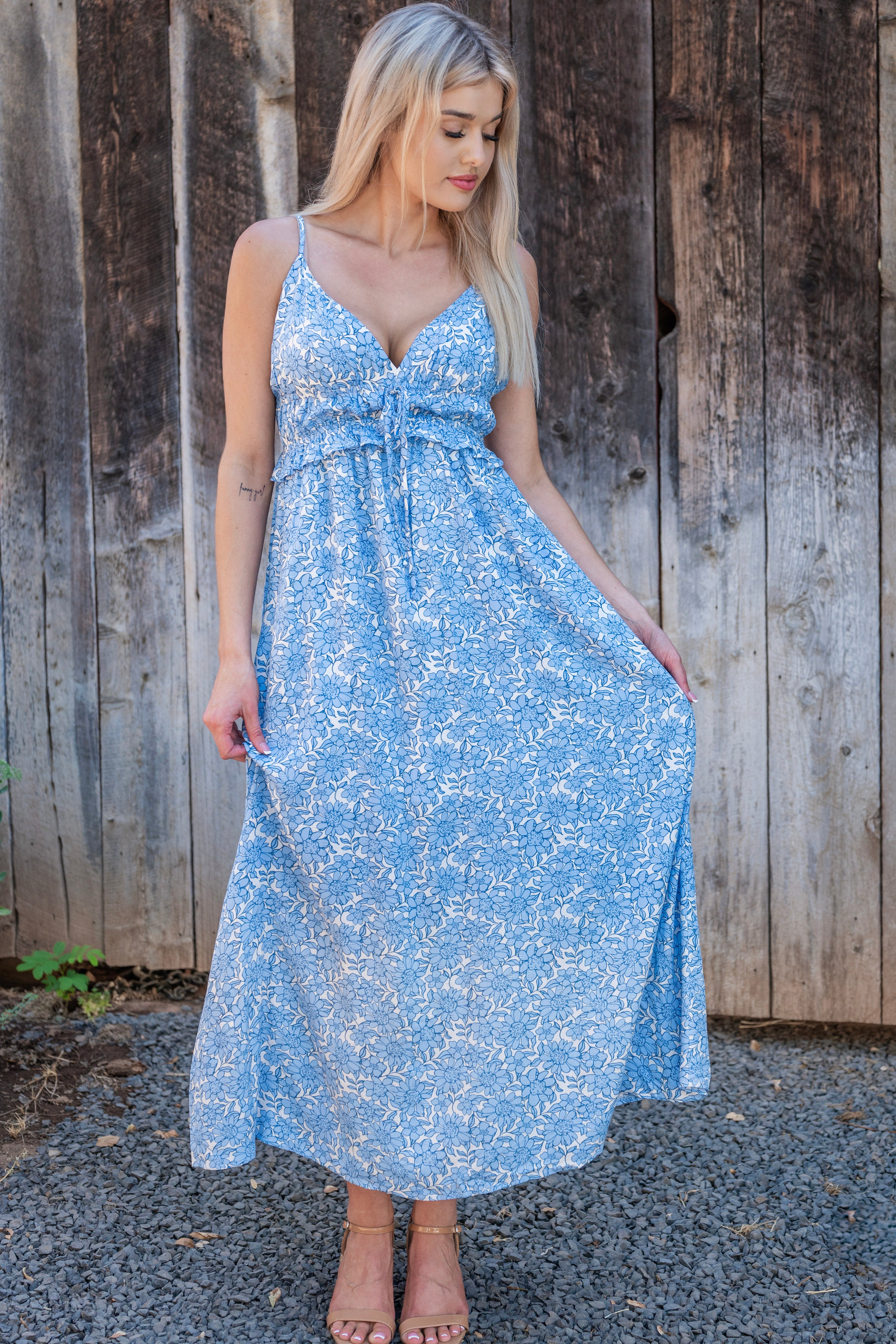 Spaghetti Strap Floral Maxi Dress