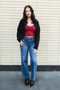Slim Wide Leg Sweat Jean