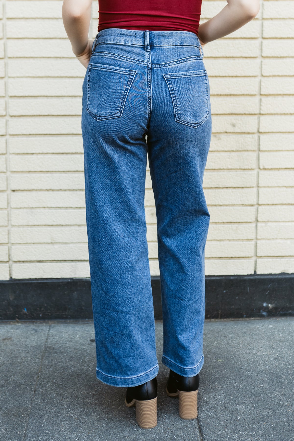 Slim Wide Leg Sweat Jean